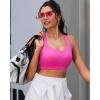 RUNNING GIRL Sports Bras for Women High Support Molded Cup High Impact Sports Bras with Sewn in Pads Racerback Running Bra(Hot Pink)