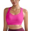 RUNNING GIRL Sports Bras for Women High Support Molded Cup High Impact Sports Bras with Sewn in Pads Racerback Running Bra(Hot Pink)