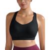 RUNNING GIRL Sports Bras for Women High Support Molded Cup High Impact Sports Bras with Sewn in Pads Racerback Running Bra(Jet Black)