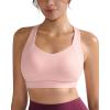 RUNNING GIRL Sports Bras for Women High Support Molded Cup High Impact Sports Bras with Sewn in Pads Racerback Running Bra(Pink Peony)