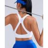 RUNNING GIRL Sports Bras for Women High Support Molded Cup High Impact Sports Bras with Sewn in Pads Racerback Running Bra(Snow White)