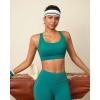 RUNNING GIRL Sports Bras for Women High Support, Molded Cup High Impact Sports Bras with Sewn in Pads Strappy Yoga Bra(Teal)