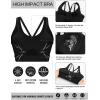 RUNNING GIRL Sports Bras for Women High Support, Molded Cup Strappy High Impact Sports Bras for Women with Sewn in Pads(Black)