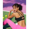 RUNNING GIRL Sports Bras for Women High Support, Molded Cup Strappy High Impact Sports Bras for Women with Sewn in Pads(Black)