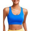 RUNNING GIRL Sports Bras for Women High Support, Molded Cup Strappy High Impact Sports Bras for Women with Sewn in Pads(Blue)