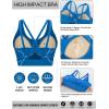 RUNNING GIRL Sports Bras for Women High Support, Molded Cup Strappy High Impact Sports Bras for Women with Sewn in Pads(Blue)