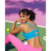 RUNNING GIRL Sports Bras for Women High Support, Molded Cup Strappy High Impact Sports Bras for Women with Sewn in Pads(Bright Blue)