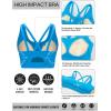 RUNNING GIRL Sports Bras for Women High Support, Molded Cup Strappy High Impact Sports Bras for Women with Sewn in Pads(Bright Blue)