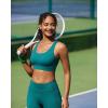 RUNNING GIRL Sports Bras for Women High Support, Molded Cup Strappy High Impact Sports Bras for Women with Sewn in Pads(Dark Green)