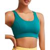 RUNNING GIRL Sports Bras for Women High Support, Molded Cup Strappy High Impact Sports Bras for Women with Sewn in Pads(Dark Green)