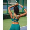 RUNNING GIRL Sports Bras for Women High Support, Molded Cup Strappy High Impact Sports Bras for Women with Sewn in Pads(Dark Green)