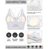 RUNNING GIRL Sports Bras for Women High Support, Molded Cup Strappy High Impact Sports Bras for Women with Sewn in Pads(Grey)