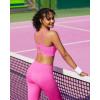 RUNNING GIRL Sports Bras for Women High Support, Molded Cup Strappy High Impact Sports Bras for Women with Sewn in Pads(Hot Pink)