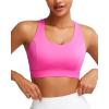 RUNNING GIRL Sports Bras for Women High Support, Molded Cup Strappy High Impact Sports Bras for Women with Sewn in Pads(Hot Pink)