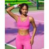 RUNNING GIRL Sports Bras for Women High Support, Molded Cup Strappy High Impact Sports Bras for Women with Sewn in Pads(Hot Pink)