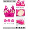 RUNNING GIRL Sports Bras for Women High Support, Molded Cup Strappy High Impact Sports Bras for Women with Sewn in Pads(Hot Pink)