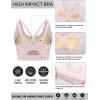 RUNNING GIRL Sports Bras for Women High Support, Molded Cup Strappy High Impact Sports Bras for Women with Sewn in Pads(Pink)