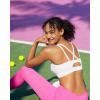 RUNNING GIRL Sports Bras for Women High Support, Molded Cup Strappy High Impact Sports Bras for Women with Sewn in Pads(White)