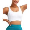 RUNNING GIRL Sports Bras for Women High Support, Molded Cup Strappy High Impact Sports Bras for Women with Sewn in Pads(White)