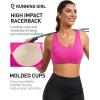 RUNNING GIRL Sports Bras for Women High Support Moulded Cup High Impact Sports Bras Racerback Workout Running Yoga Bra(3045 Hot Pink)
