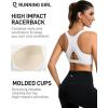 RUNNING GIRL Sports Bras for Women High Support Moulded Cup High Impact Sports Bras Racerback Workout Running Yoga Bra(Cloud White)