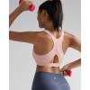 RUNNING GIRL Sports Bras for Women High Support Moulded Cup High Impact Sports Bras Racerback Workout Running Yoga Bra(Pink Peony)