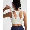 RUNNING GIRL Sports Bras for Women High Support,Molded Cup High Impact Sports Bra Racerback Workout Yoga Running Bra(White Apricot)