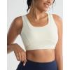 RUNNING GIRL Sports Bras for Women High Support,Molded Cup High Impact Sports Bra Racerback Workout Yoga Running Bra(White Apricot)