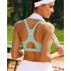 RUNNING GIRL Sports Bras for Women High Support,Racerback High Impact Grey Sports Bra Moulded Cup Workout Bra Push up(D-green)