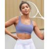 RUNNING GIRL Sports Bras for Women High Support,Racerback High Impact Grey Sports Bra Moulded Cup Workout Bra Push up(D-light Blue)