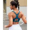 RUNNING GIRL Sports Bras for Women High Support,Racerback High Impact Grey Sports Bra Moulded Cup Workout Bra Push up(D-navy Blue)