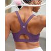 RUNNING GIRL Sports Bras for Women High Support,Racerback High Impact Grey Sports Bra Moulded Cup Workout Bra Push up(D-purple)