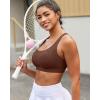 RUNNING GIRL Sports Bras for Women High Support,Racerback High Impact Grey Sports Bra Moulded Cup Workout Bra Push up(D-taupe)