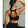 RUNNING GIRL Sports Bras for Women High Support,Racerback High Impact Grey Sports Bra Moulded Cup Workout Bra Push up(Z-black)