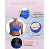 RUNNING GIRL Sports Bras for Women High Support,Racerback High Impact Grey Sports Bra Moulded Cup Workout Bra Push up(Z-bright Blue)