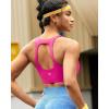 RUNNING GIRL Sports Bras for Women High Support,Racerback High Impact Grey Sports Bra Moulded Cup Workout Bra Push up(Z-hot Pink)