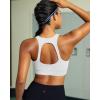 RUNNING GIRL Sports Bras for Women High Support,Racerback High Impact Grey Sports Bra Moulded Cup Workout Bra Push up(Z-white)