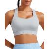 RUNNING GIRL Sports Bras for Women High Support,Racerback Molded Cup Sports Bra with Sewn in Pads Workout Running Bra(A-grey)