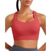 RUNNING GIRL Sports Bras for Women High Support,Racerback Molded Cup Sports Bra with Sewn in Pads Workout Running Bra(A-red)