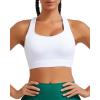 RUNNING GIRL Sports Bras for Women High Support,Racerback Molded Cup Sports Bra with Sewn in Pads Workout Running Bra(A-white)