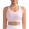 RUNNING GIRL Sports Bras for Women High Support,Racerback Molded Cup Sports Bra with Sewn in Pads Workout Running Bra(B-soft Pink)