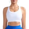 RUNNING GIRL Sports Bras for Women High Support,Racerback Molded Cup Sports Bra with Sewn in Pads Workout Running Bra(B-white)