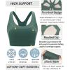 RUNNING GIRL Sports Bras for Women High Support,Racerback Molded Cup Sports Bra with Sewn in Pads(A-dark Green)