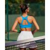 RUNNING GIRL Sports Bras for Women High Support,Racerback Molded Cup Sports Bra with Sewn in Pads(B-brilliant Blue)
