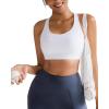 RUNNING GIRL Sports Bras for Women High Support,Racerback Molded Cup Sports Bra with Sewn in Pads(B-white)