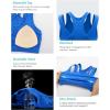 RUNNING GIRL Sports Bras for Women High Support,Seamless Ribbed Longline High Neck Sports Bra Racerback Padded Crop Top Yoga(A-bright Blue)