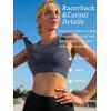 RUNNING GIRL Sports Bras for Women High Support,Seamless Ribbed Longline High Neck Sports Bra Racerback Padded Crop Top Yoga(A-dark Grey)