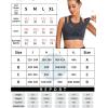 RUNNING GIRL Sports Bras for Women High Support,Seamless Ribbed Longline High Neck Sports Bra Racerback Padded Crop Top Yoga(A-dark Grey)