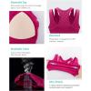 RUNNING GIRL Sports Bras for Women High Support,Seamless Ribbed Longline High Neck Sports Bra Racerback Padded Crop Top Yoga(A-hot Pink)