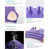 RUNNING GIRL Sports Bras for Women High Support,Seamless Ribbed Longline High Neck Sports Bra Racerback Padded Crop Top Yoga(A-purple)